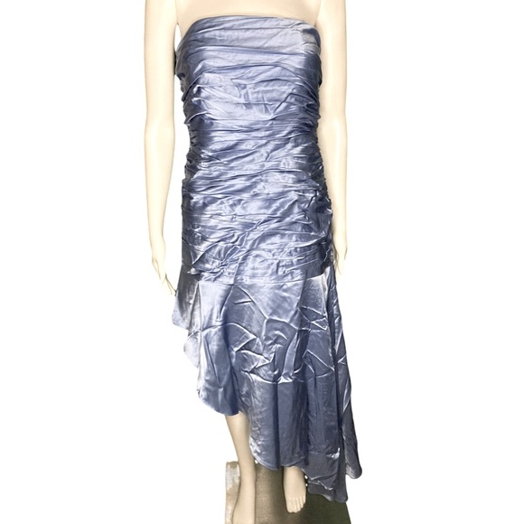 NWT Cinq a Sept Deja Blue Eliza Silk Asymmetrical Midi Dress -Sz 8 - Picture 3 of 9